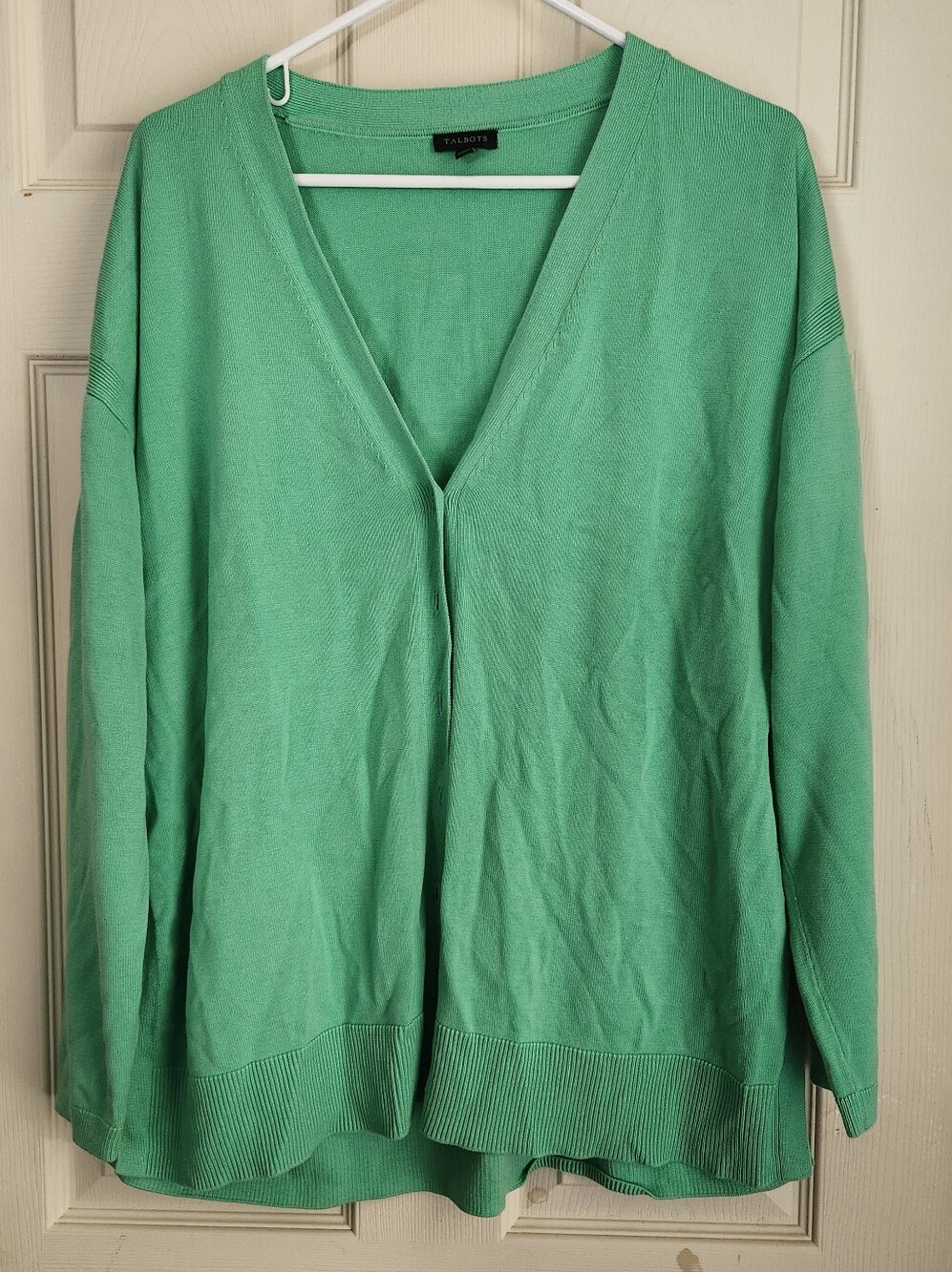 Talbots Women’s Mint Green Open-Front Cardigan